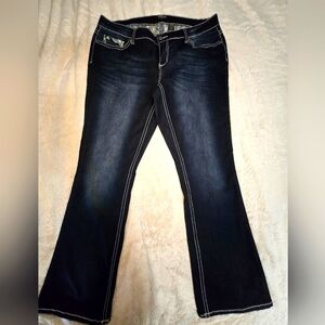 ZCOJEANS BOOTLEGG PREMUIM Stretchy Denim Jeans Embellished Back & Pockets 20W